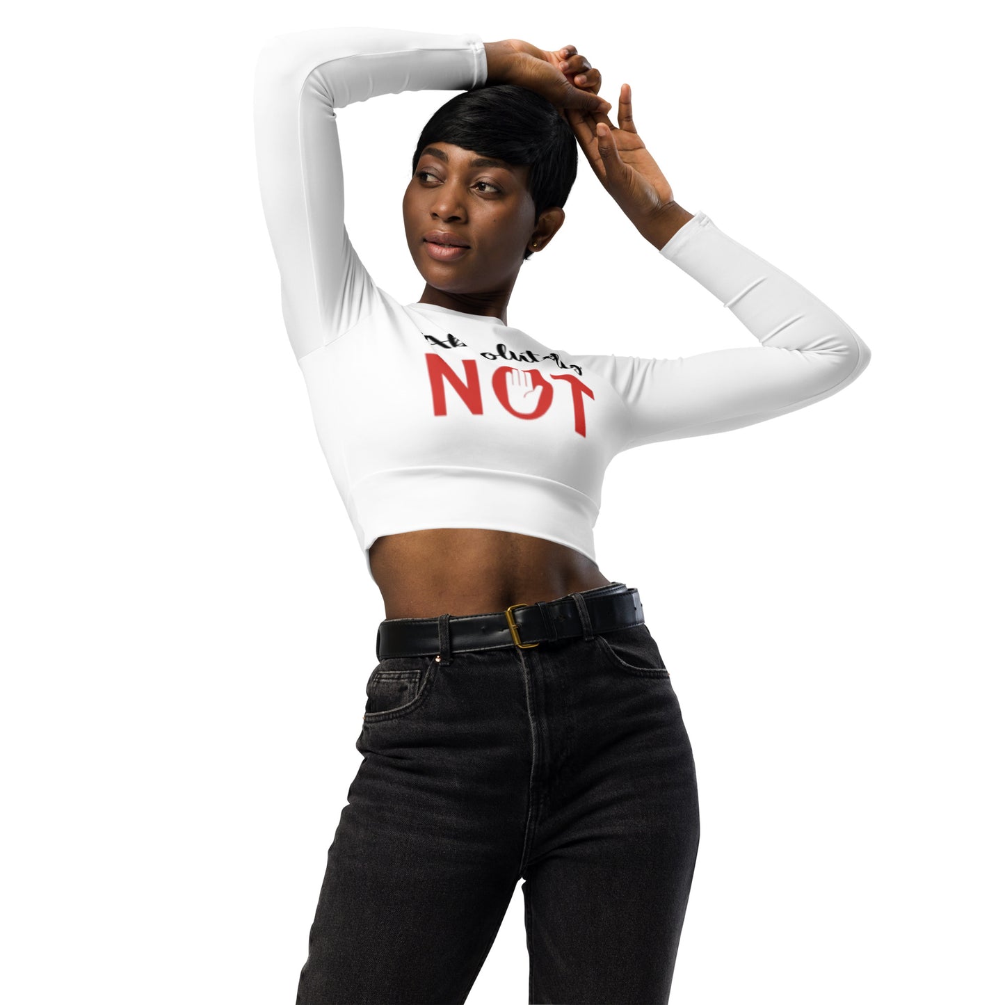 "No" Recycled Long-Sleeve Crop Top